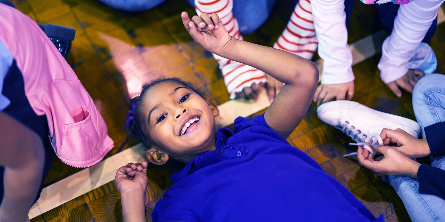 Smiling elementary student.